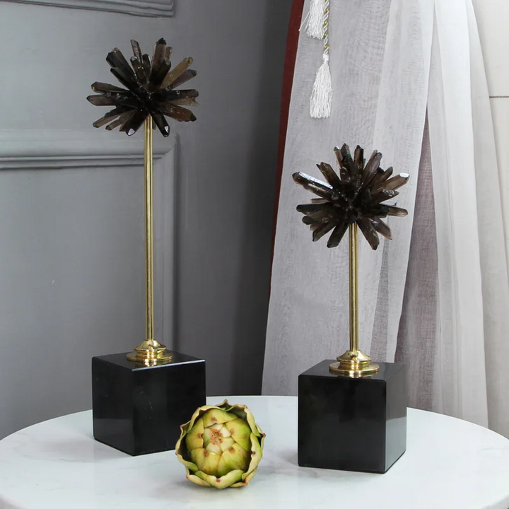 Crystal Ornament with Golden Base