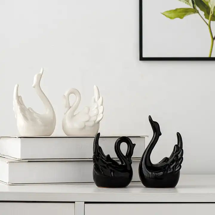 Black & White Ceramic Swan