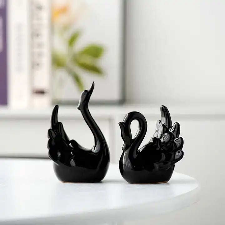 Black & White Ceramic Swan