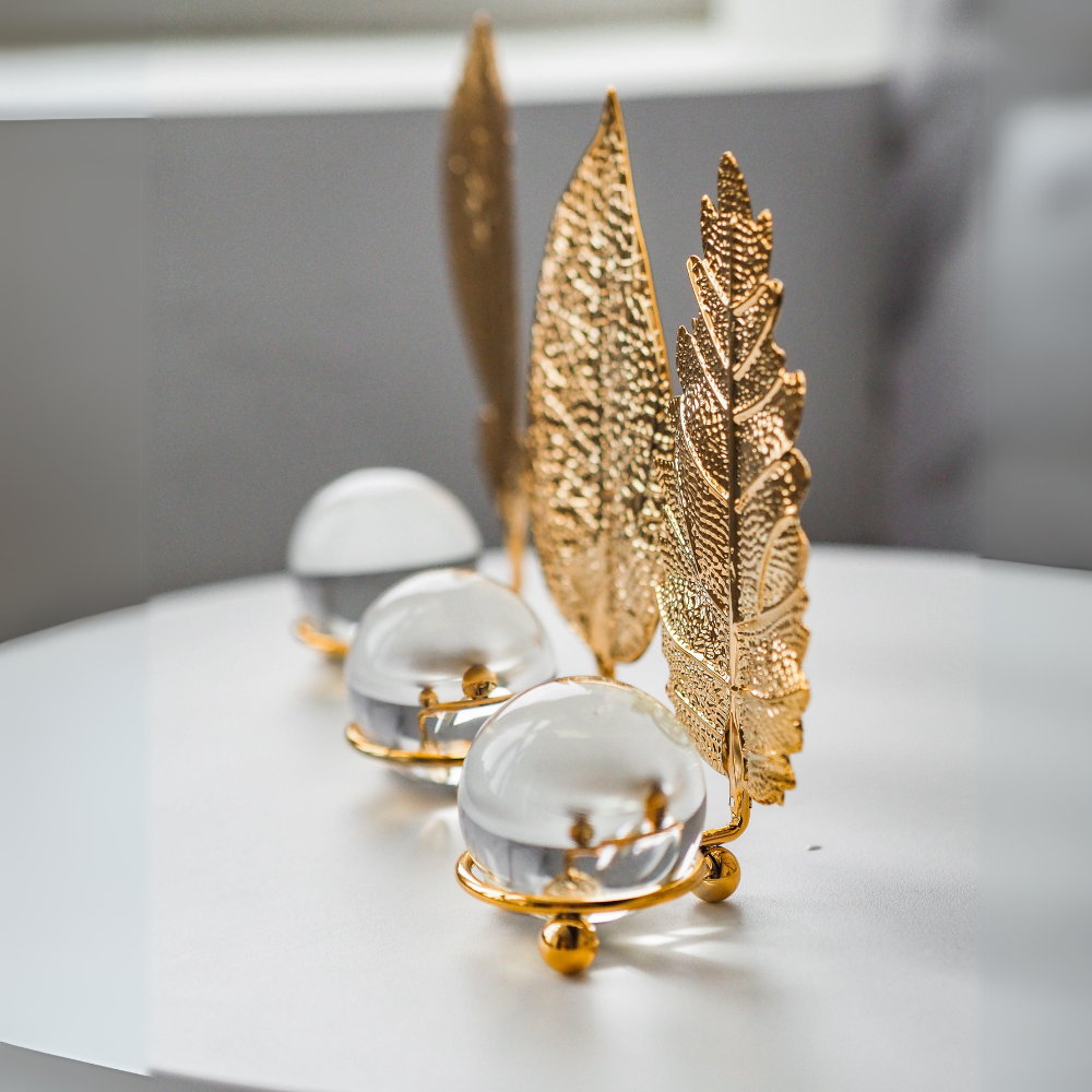 Golden Leaves Sculpture Set